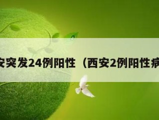 西安突发24例阳性（西安2例阳性病例）
